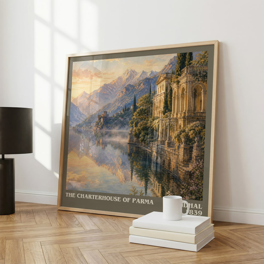 The Charterhouse of Parma literary print framed by window – literary home decor