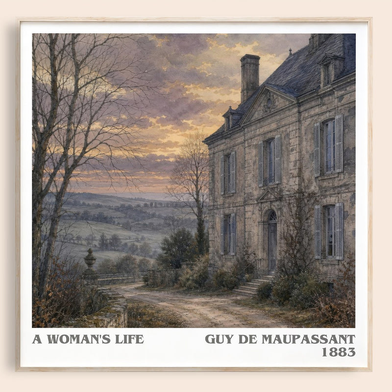 A Woman's Life literary book poster by Guy de Maupassant – framed literary art print