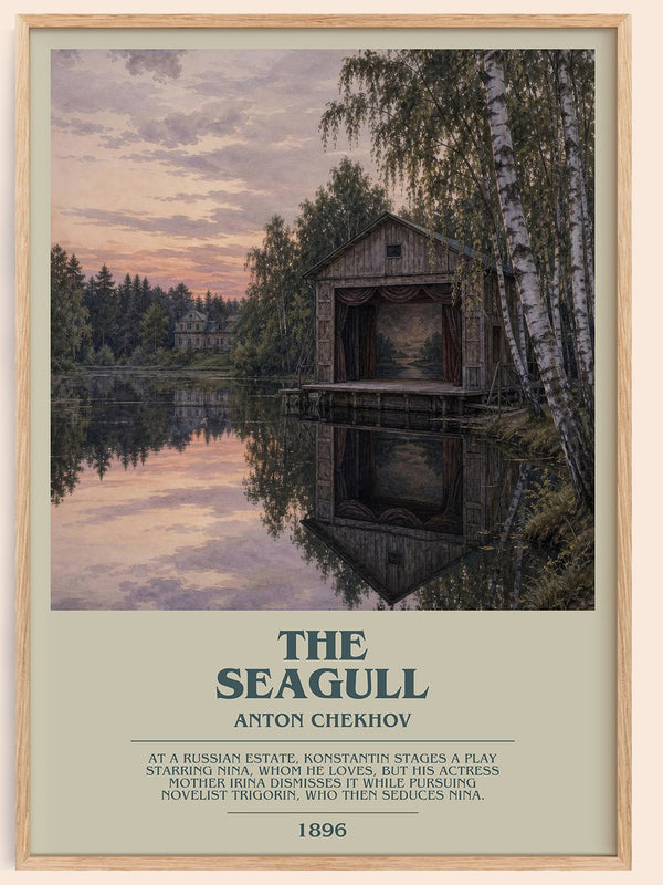 The Seagull bookish book poster by Anton Chekhov – framed literary art print