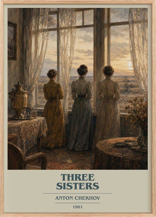 Three Sisters Book Cover Poster by Anton Chekhov