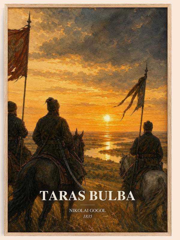 Taras Bulba watercolour book poster by Nikolai Gogol – framed literary art print