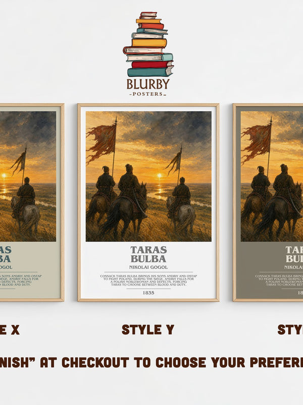 Taras Bulba bookish print in frame leaning in hallway – historical fiction wall art