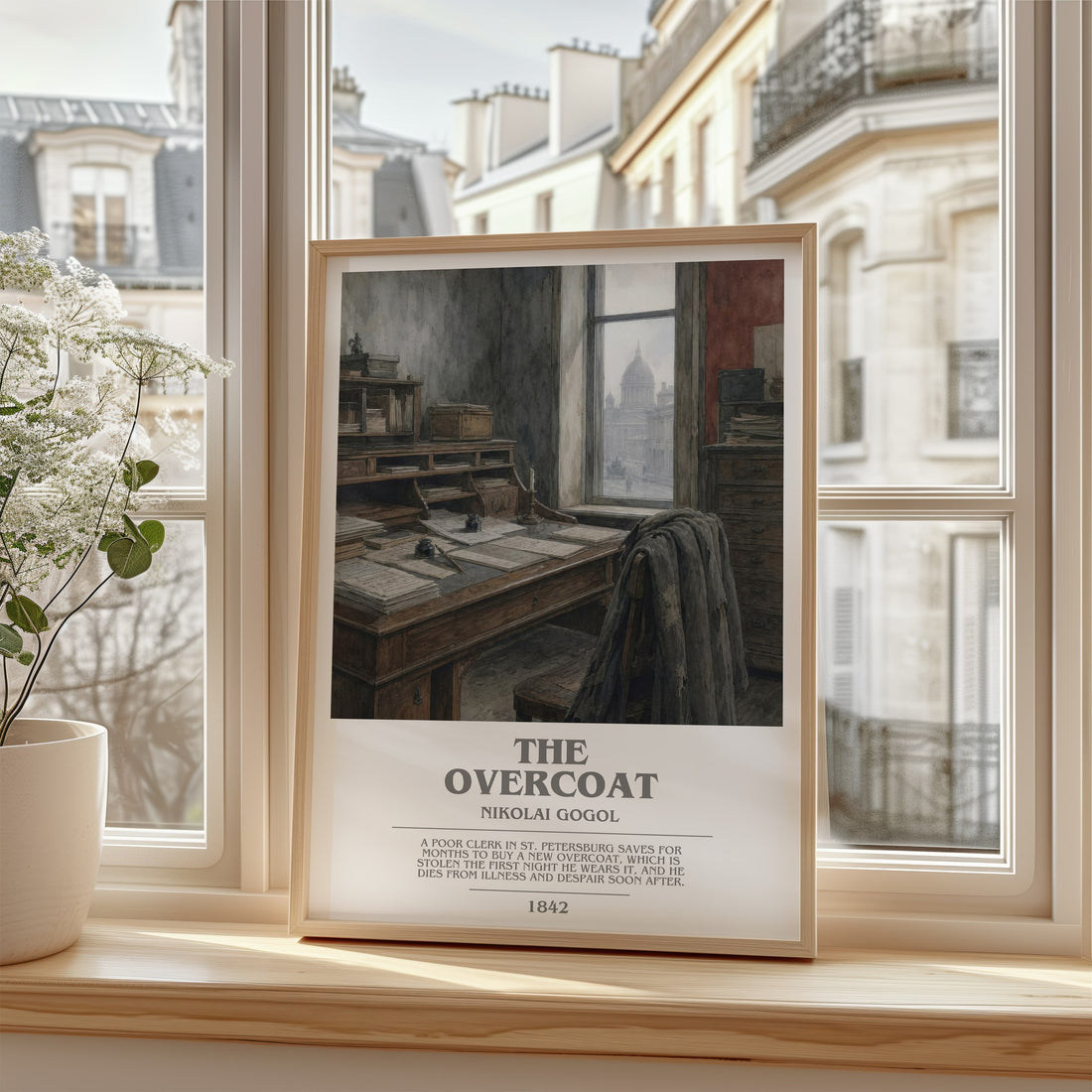 The Overcoat bookish poster colour and style options – Nikolai Gogol book art