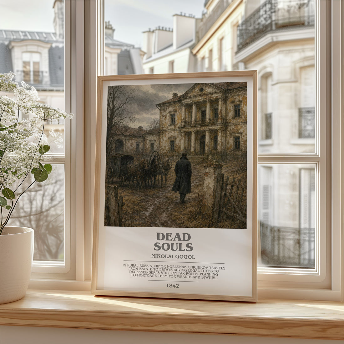 Dead Souls bookish poster colour and style options – Nikolai Gogol book art