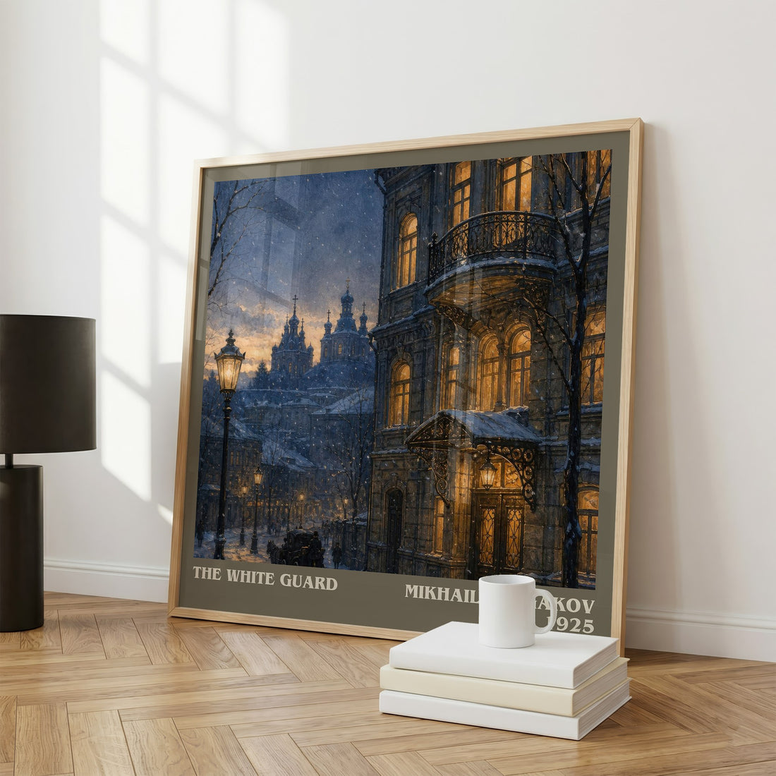 The White Guard literary print framed by window – literary home decor