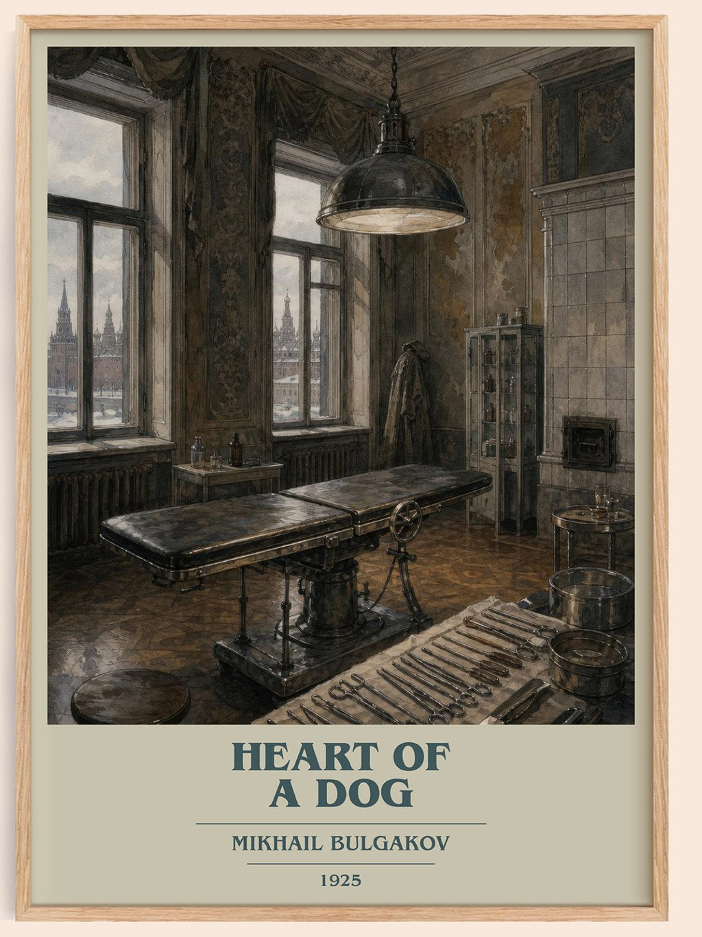 Heart of a Dog book cover book poster by Mikhail Bulgakov – framed literary art print