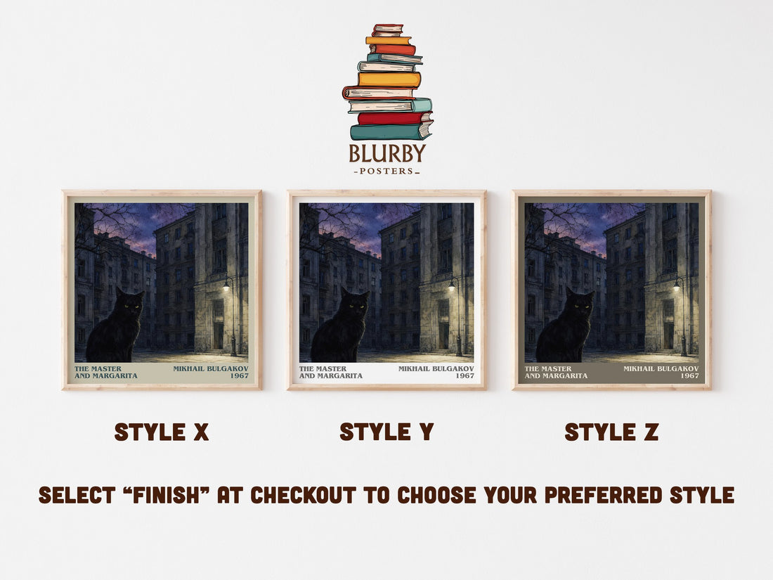 The Master and Margarita literary print in frame leaning in hallway – literary fiction wall art (mockup)