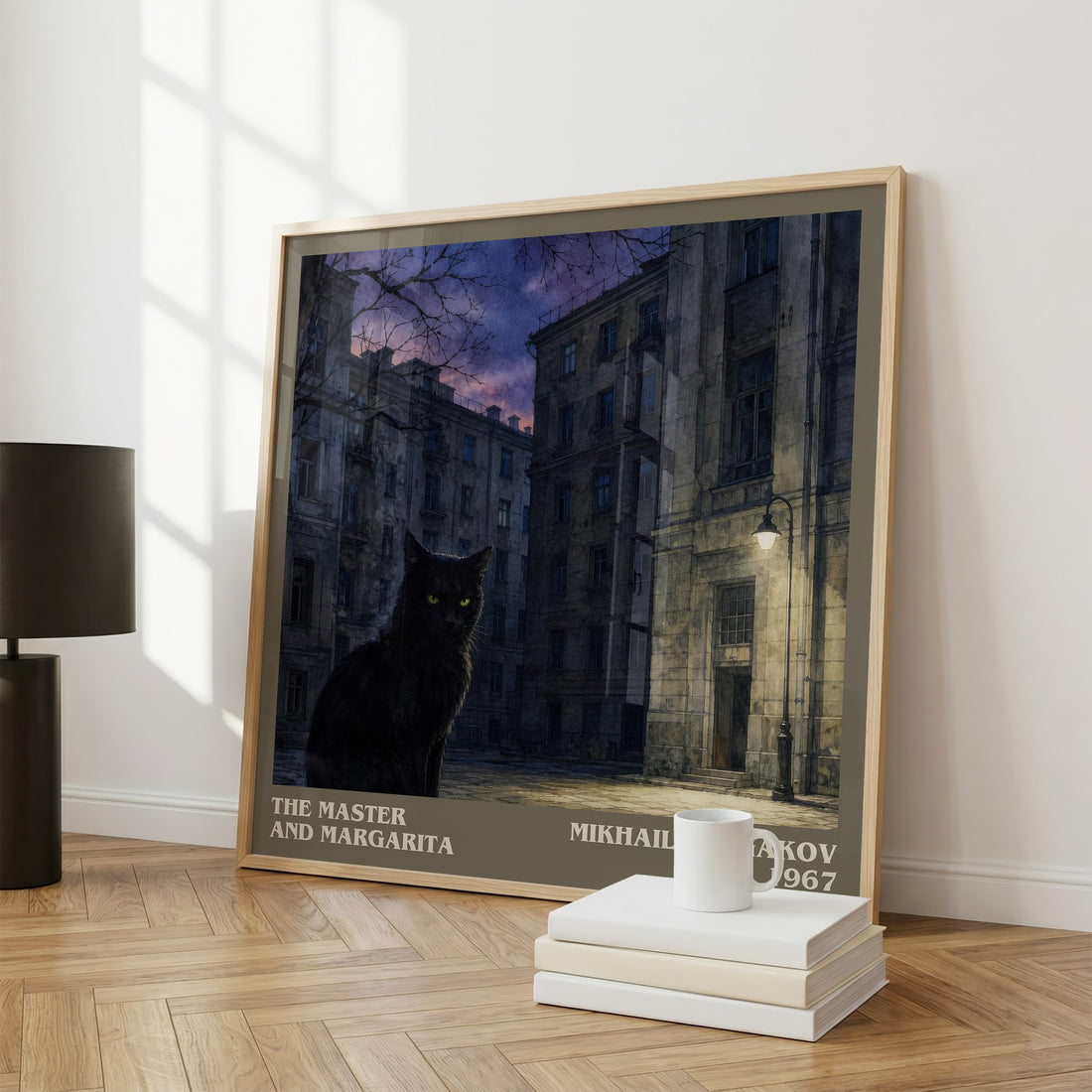 The Master and Margarita literary print framed by window – literary home decor