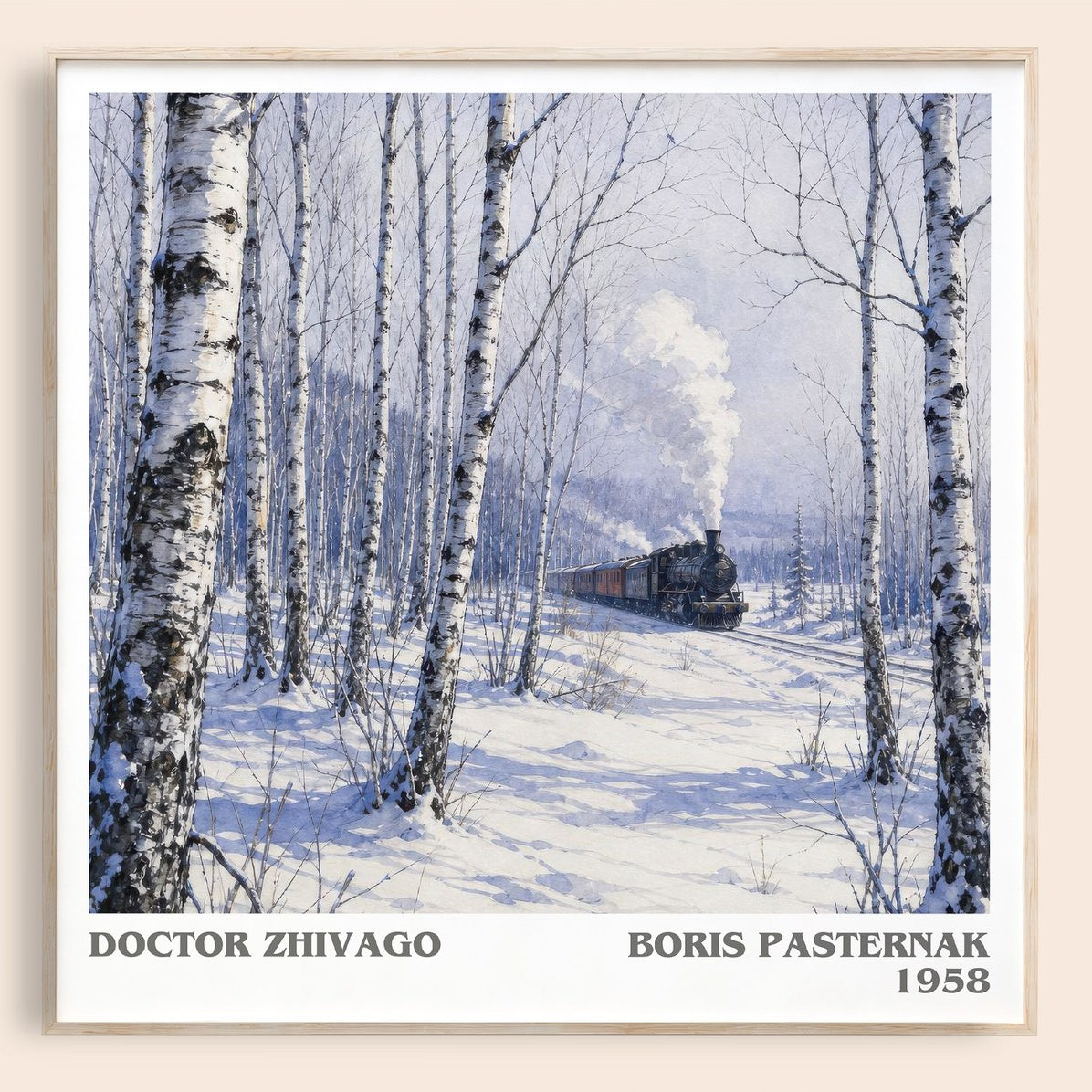 Doctor Zhivago literary book poster by Boris Pasternak – framed literary art print
