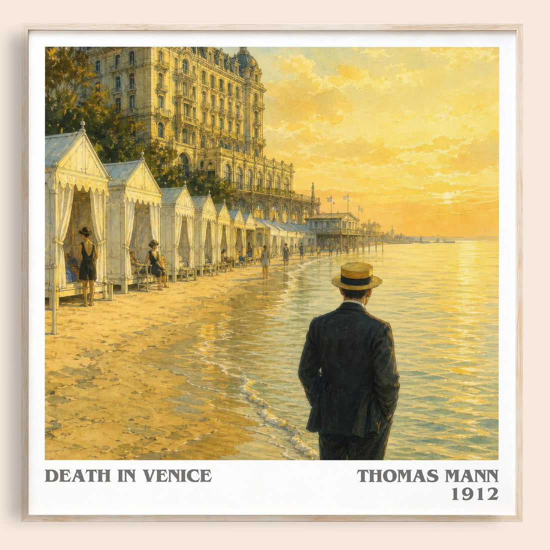 Death in Venice literary book poster by Thomas Mann – framed literary art print
