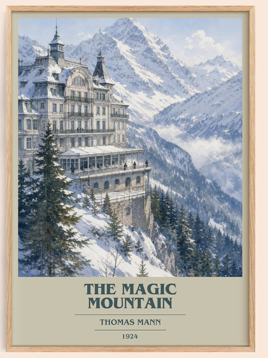 The Magic Mountain book cover book poster by Thomas Mann – framed literary art print