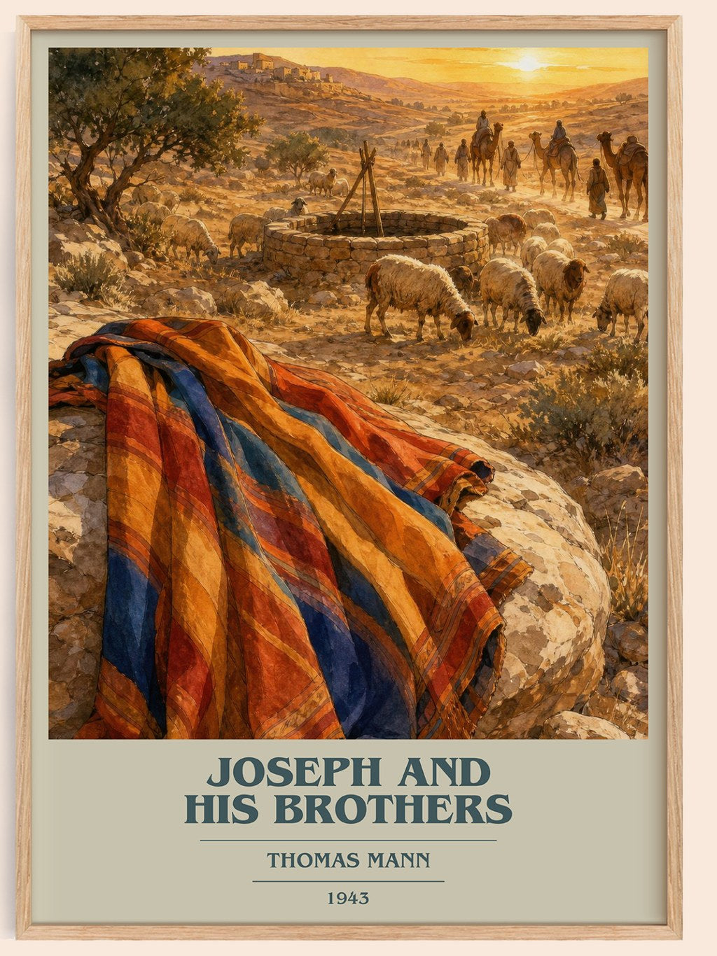 Joseph and His Brothers book cover book poster by Thomas Mann – framed literary art print