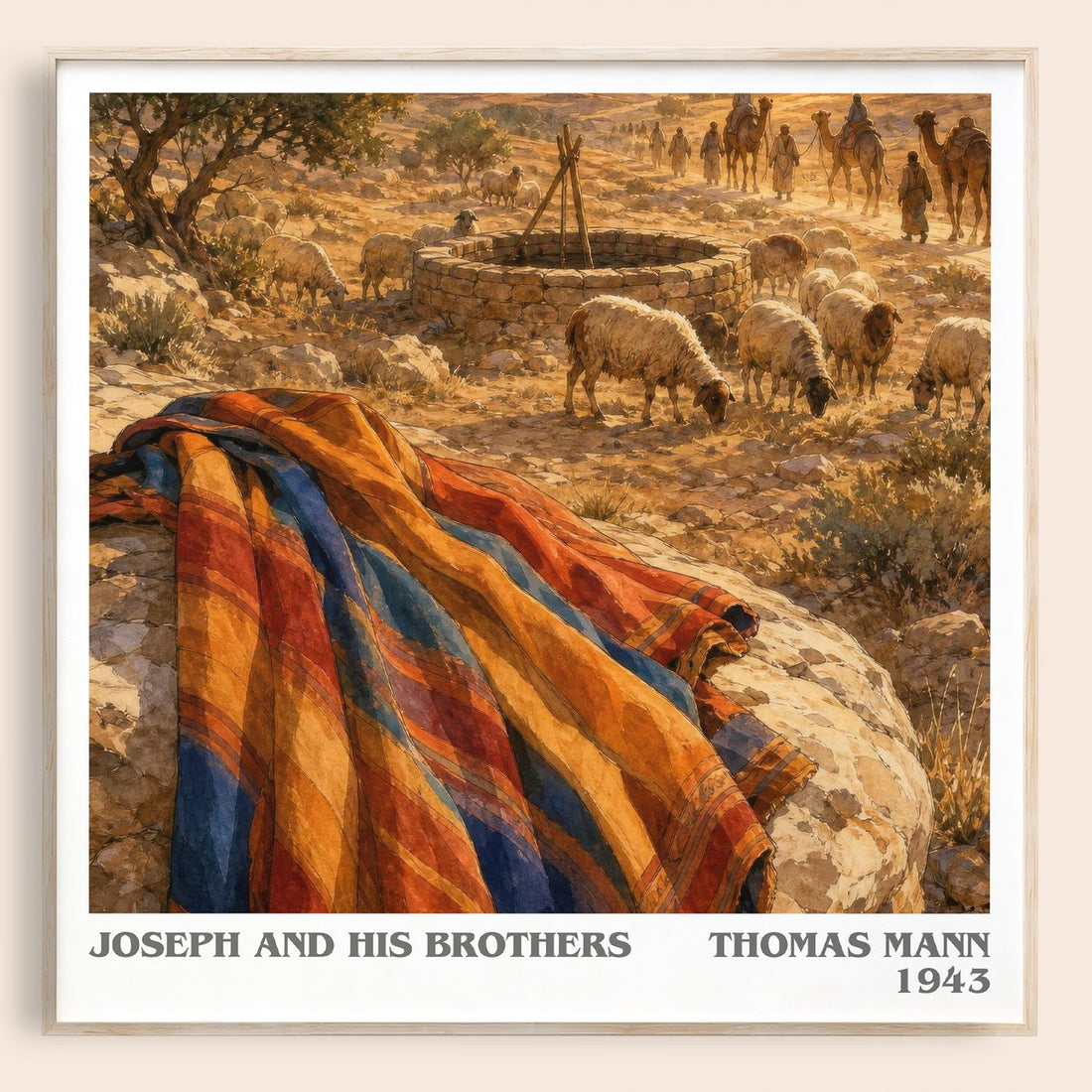Joseph and His Brothers literary book poster by Thomas Mann – framed literary art print