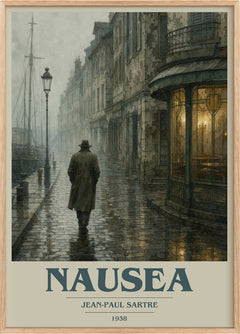 Nausea Book Cover Poster by Jean-Paul Sartre