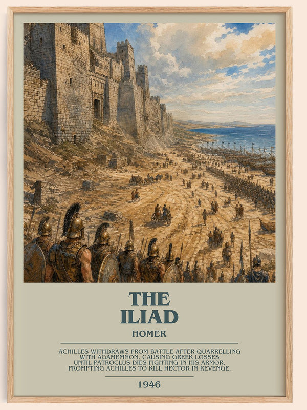 The Iliad bookish book poster by Homer – framed literary art print