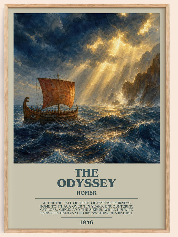 The Odyssey bookish book poster by Homer – framed literary art print