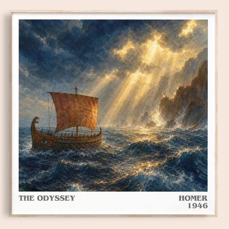 The Odyssey literary book poster by Homer – framed literary art print