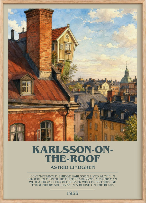 Karlsson-on-the-Roof Bookish Wall Art by Astrid Lindgren