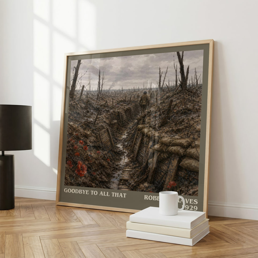 Goodbye to All That literary print framed by window – literary home decor