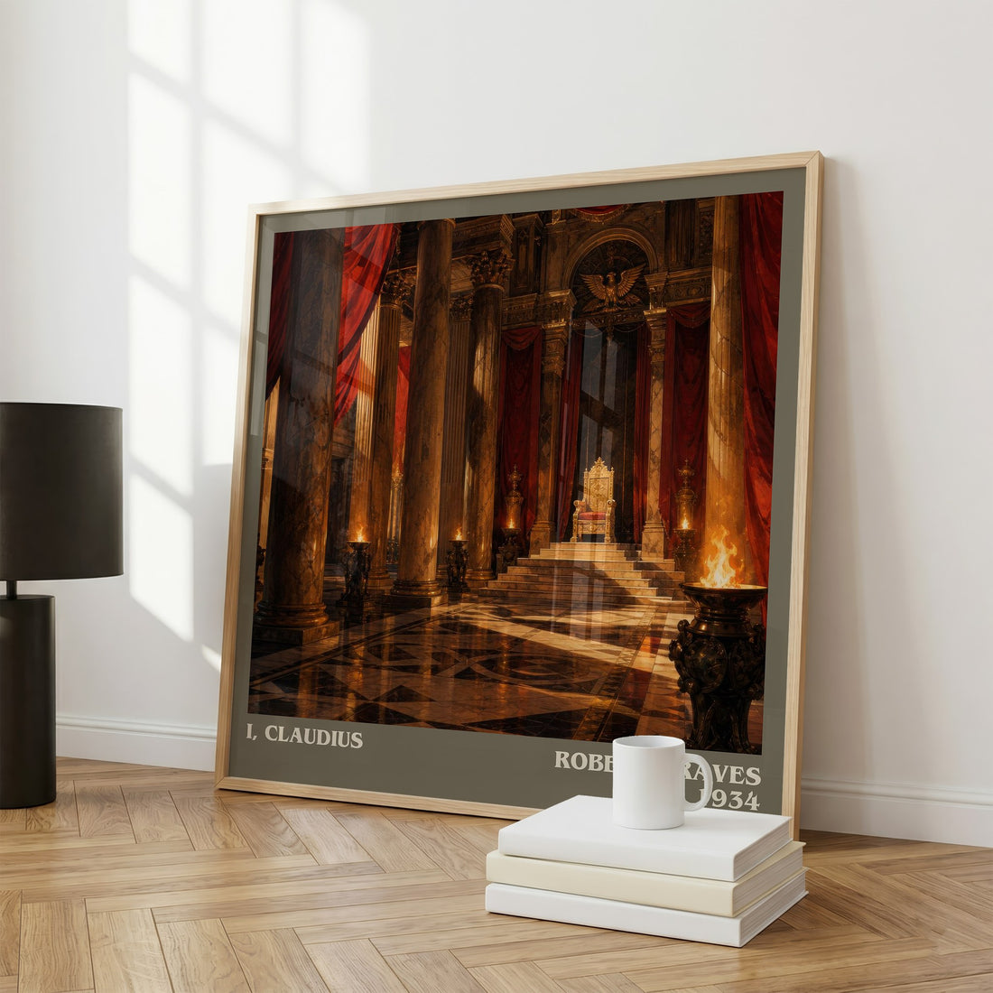 I, Claudius literary print framed by window – literary home decor