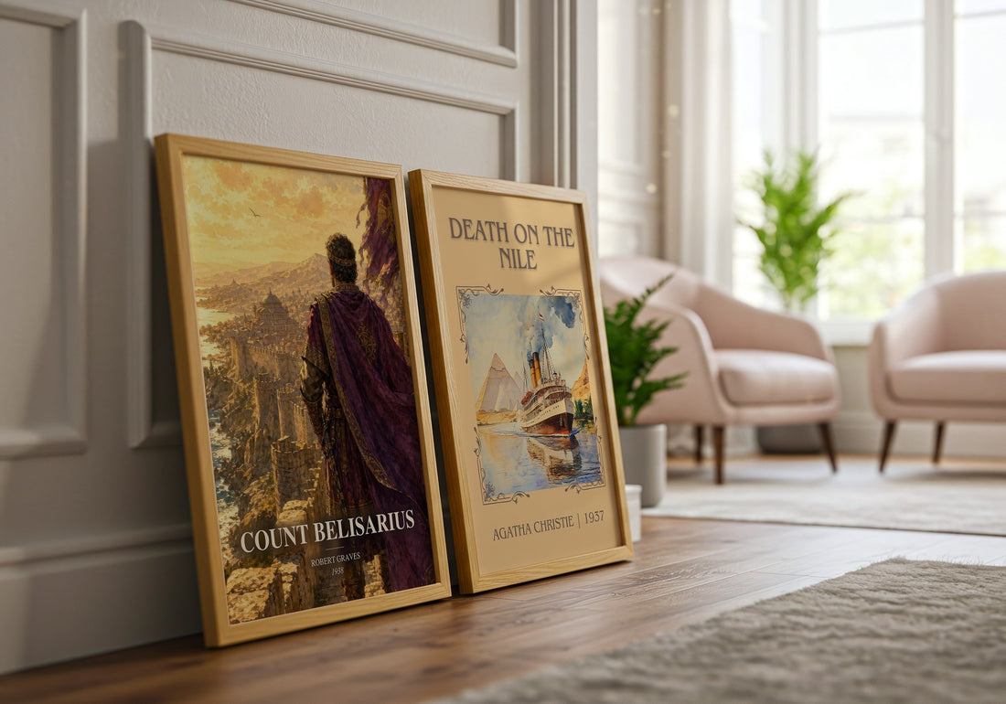 Count Belisarius watercolour print framed by window – literary home decor