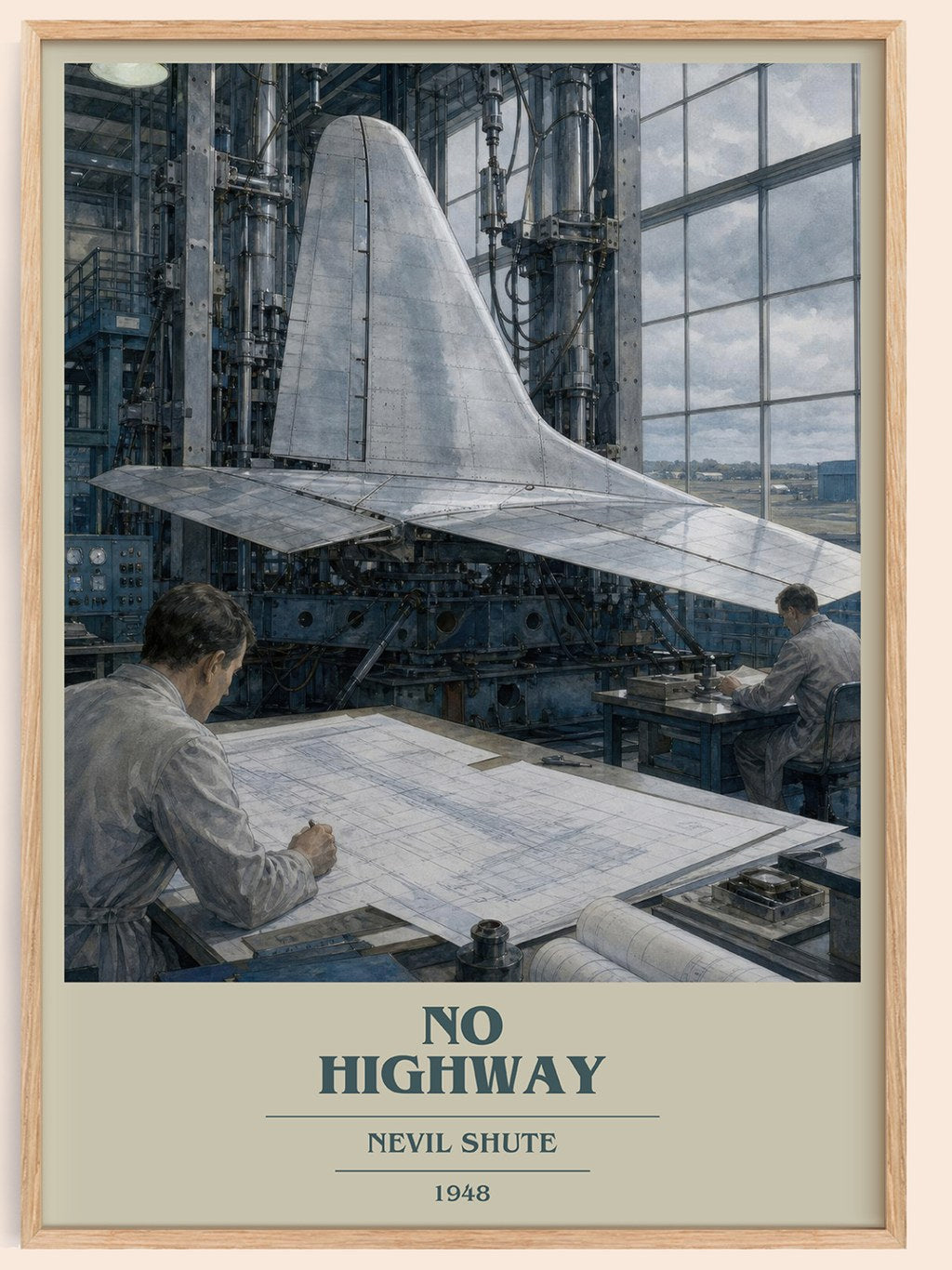 No Highway book cover book poster by Nevil Shute – framed literary art print