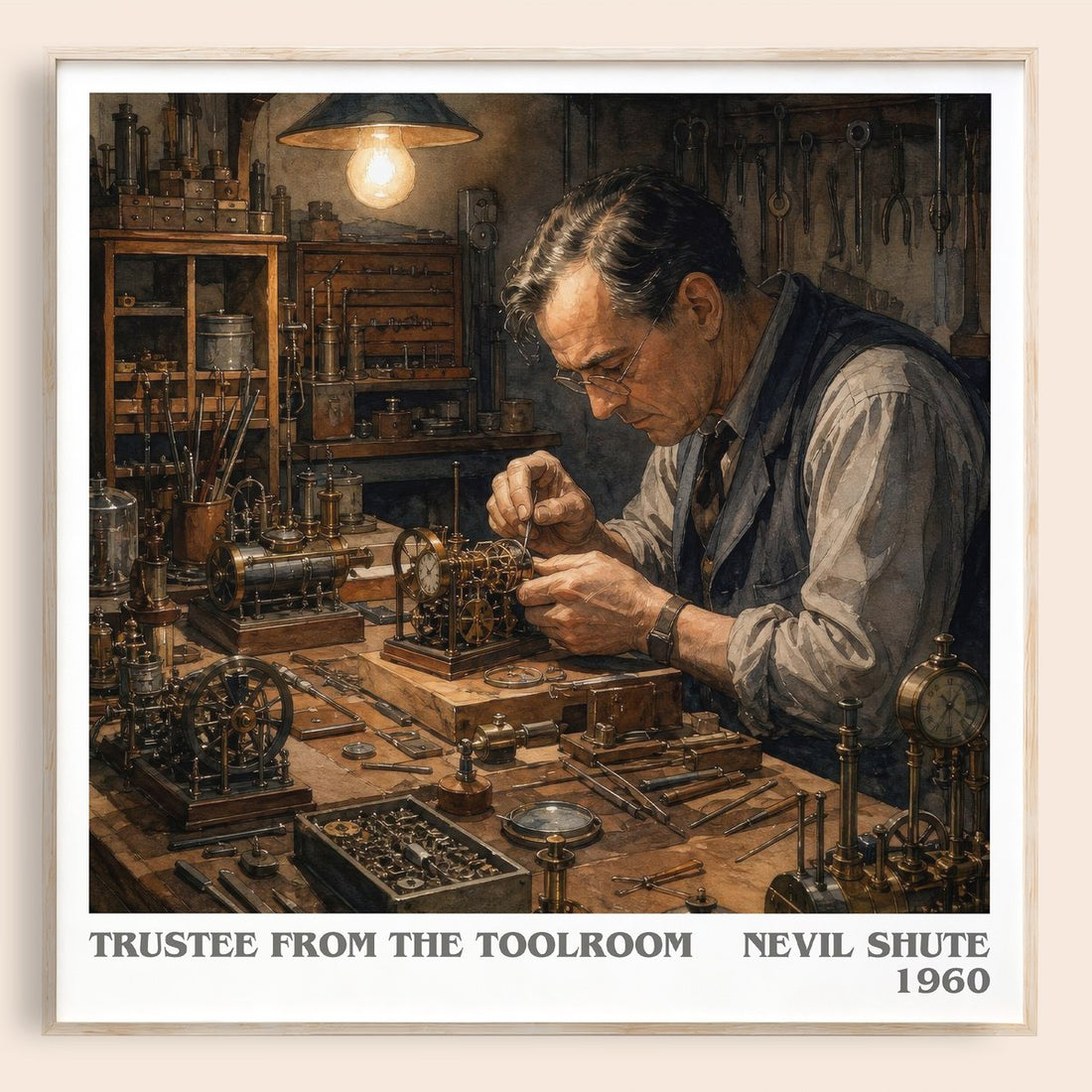 Trustee from the Toolroom literary book poster by Nevil Shute – framed literary art print
