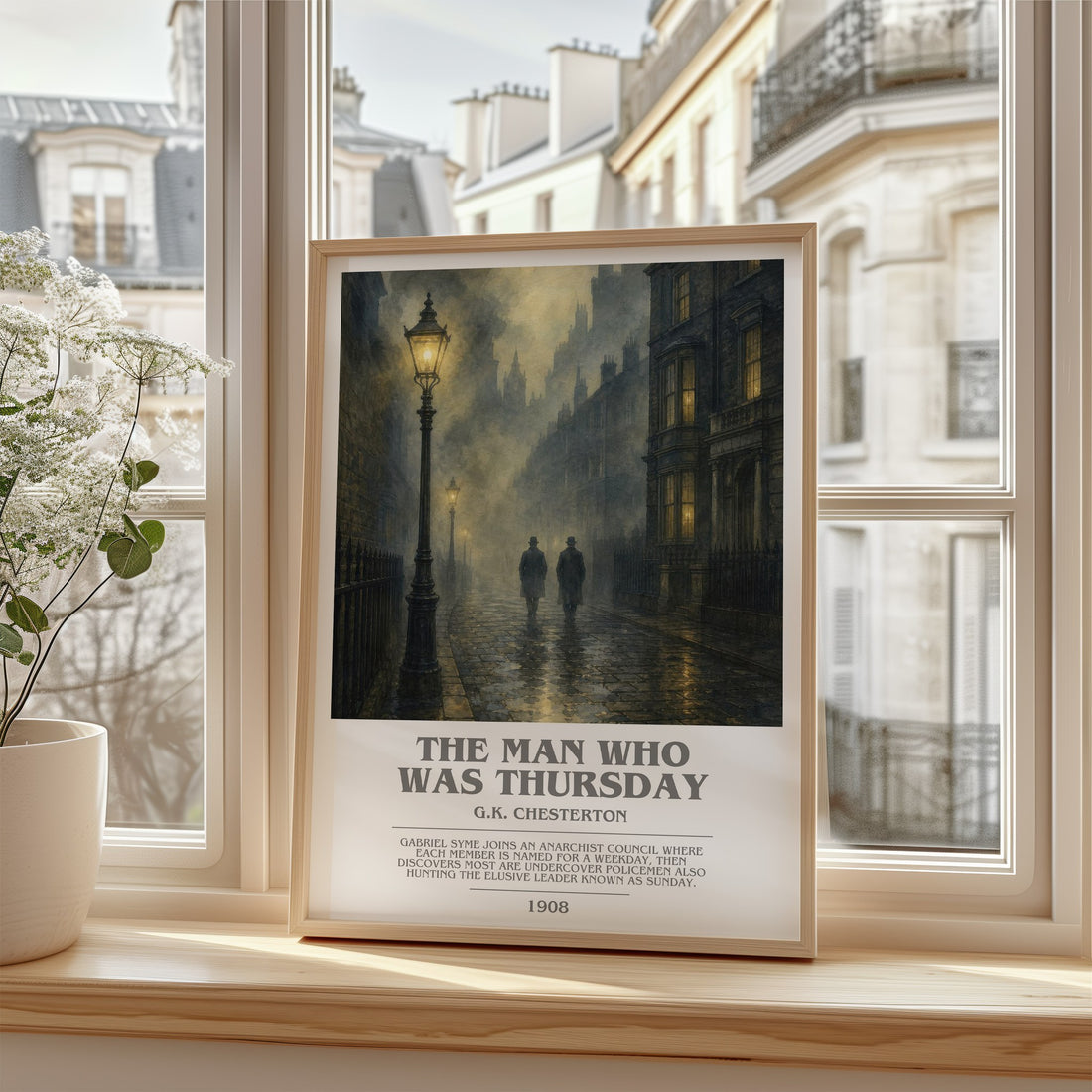 The Man Who Was Thursday bookish poster colour and style options – G.K. Chesterton book art