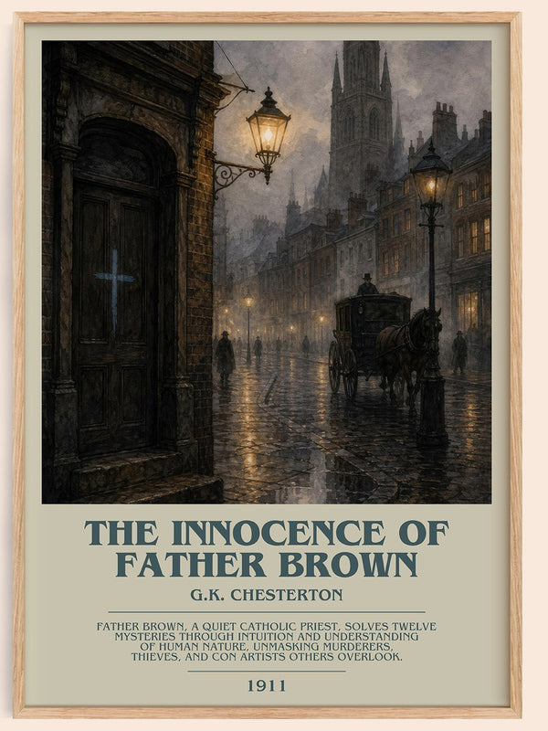 The Innocence of Father Brown bookish book poster by G.K. Chesterton – framed literary art print