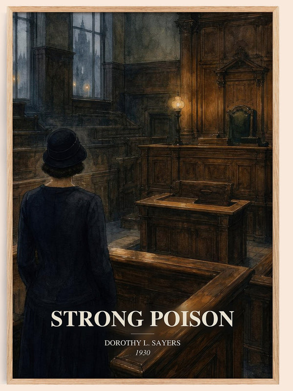Strong Poison watercolour book poster by Dorothy L. Sayers – framed literary art print