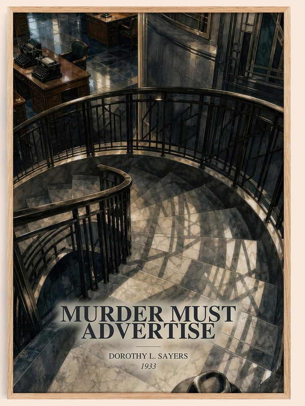 Murder Must Advertise watercolour book poster by Dorothy L. Sayers – framed literary art print