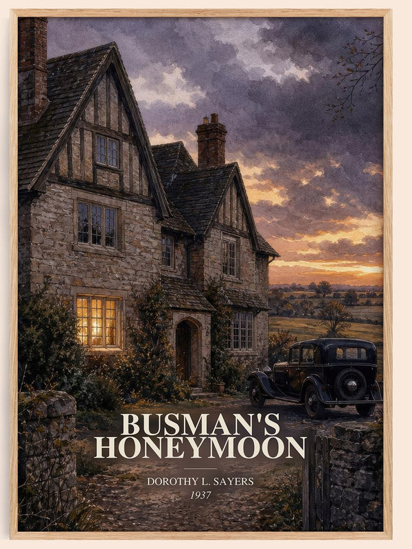 Busman's Honeymoon watercolour book poster by Dorothy L. Sayers – framed literary art print