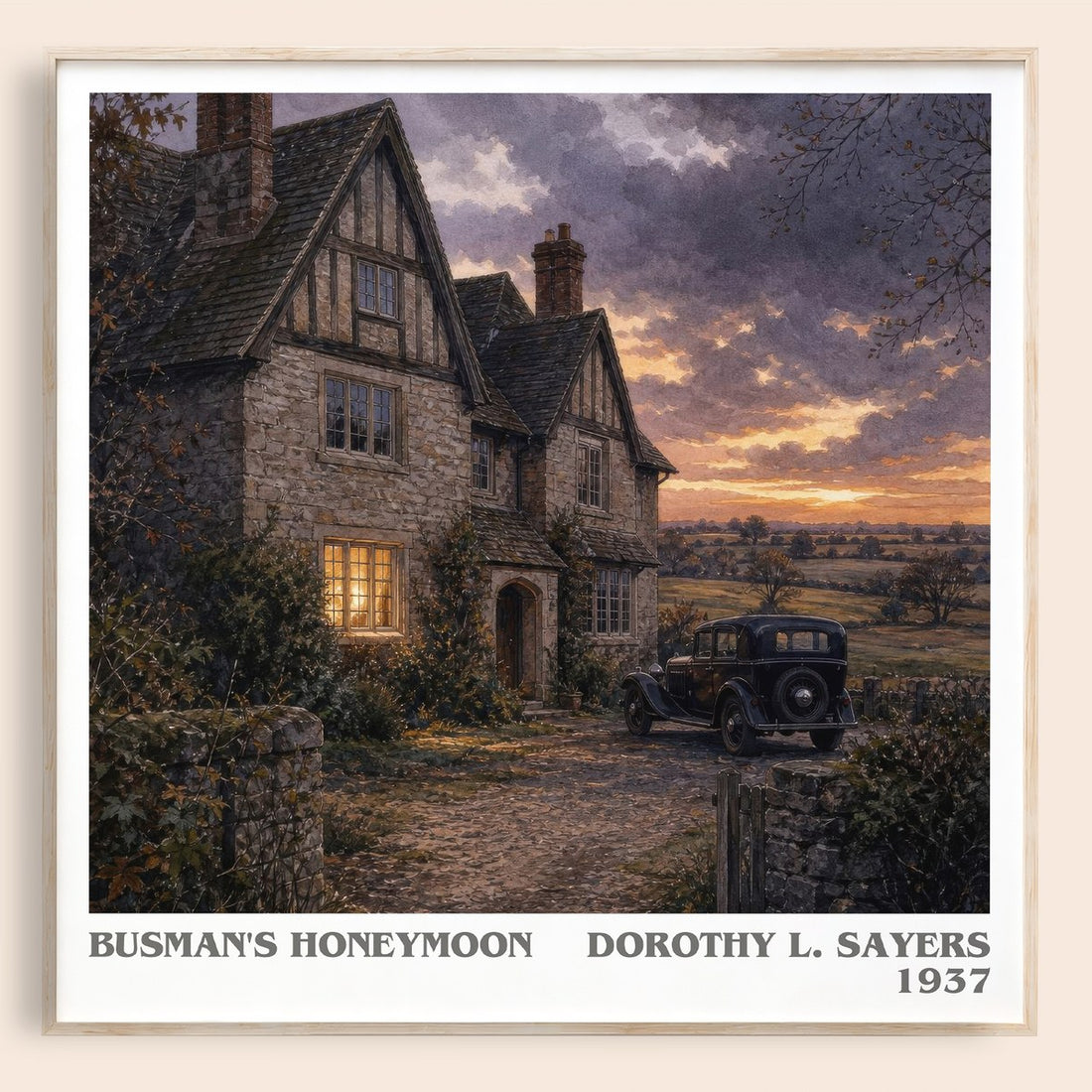 Busman's Honeymoon literary book poster by Dorothy L. Sayers – framed literary art print