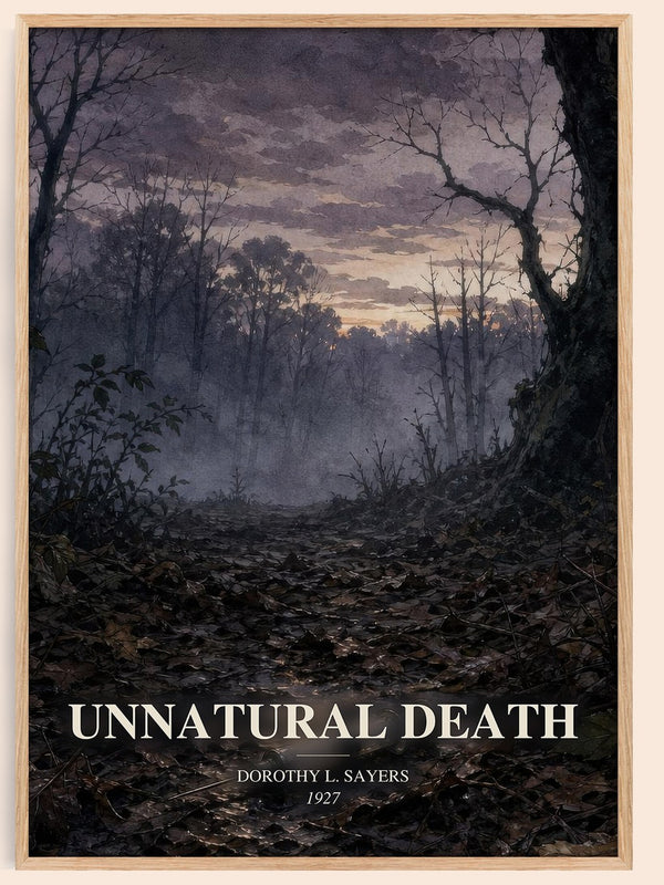 Unnatural Death watercolour book poster by Dorothy L. Sayers – framed literary art print