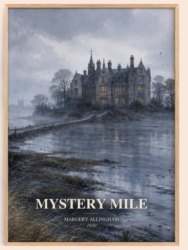 Mystery Mile watercolour book poster by Margery Allingham – framed literary art print