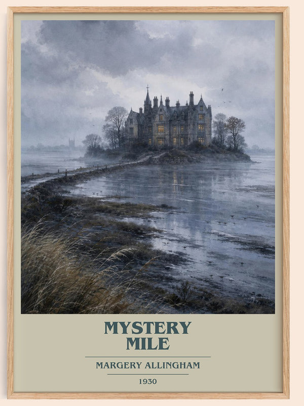 Mystery Mile book cover book poster by Margery Allingham – framed literary art print