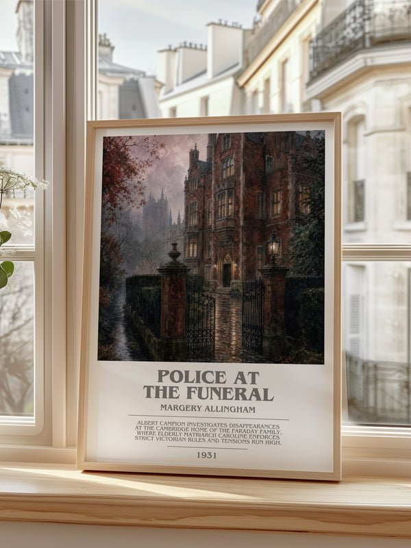 Police at the Funeral bookish poster colour and style options – Margery Allingham book art