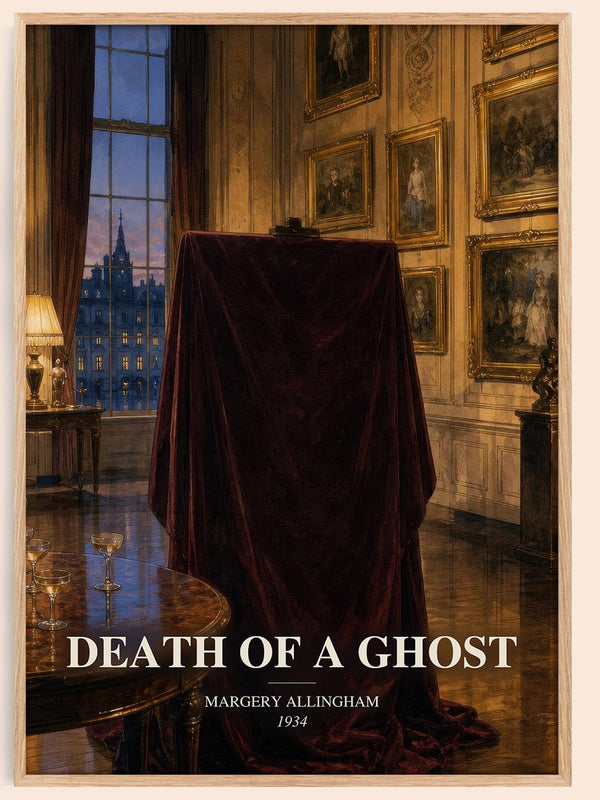 Death of a Ghost watercolour book poster by Margery Allingham – framed literary art print