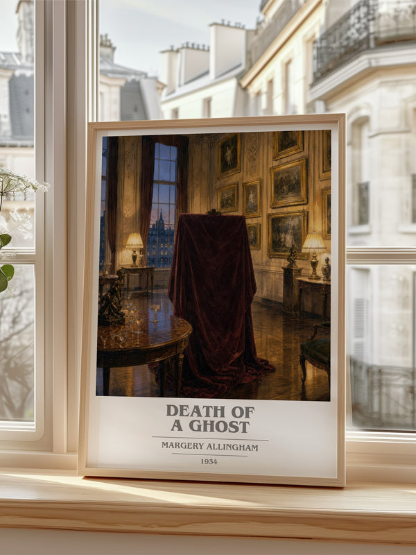 Death of a Ghost book cover poster colour and style options – Margery Allingham book art