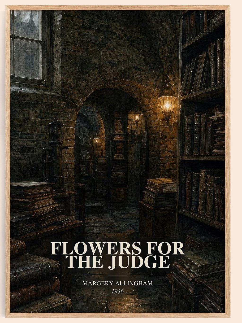 Flowers for the Judge watercolour book poster by Margery Allingham – framed literary art print