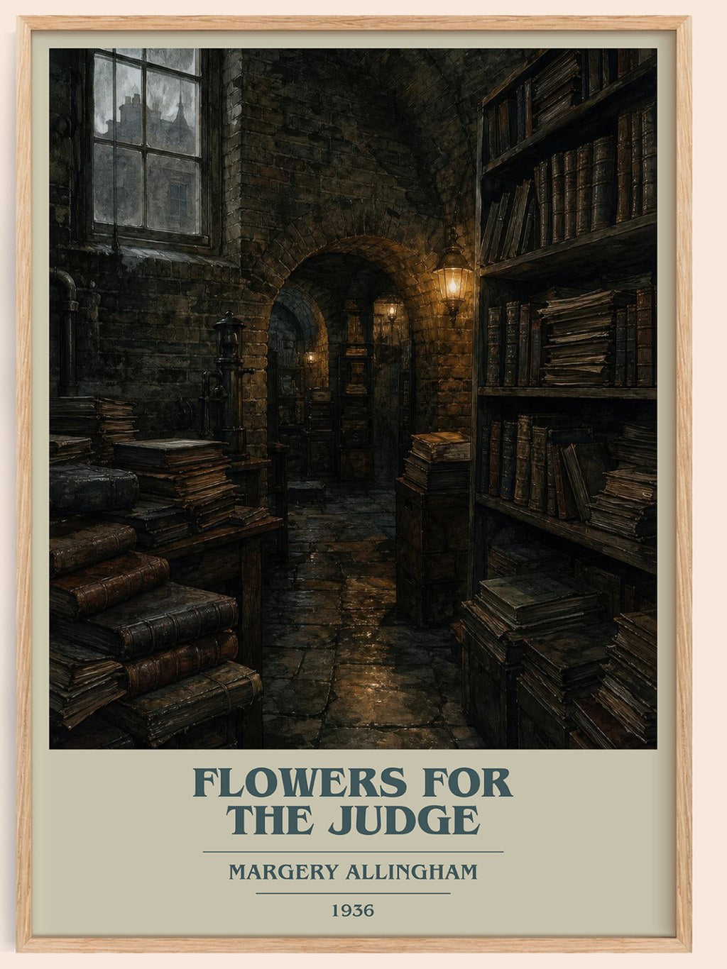 Flowers for the Judge book cover book poster by Margery Allingham – framed literary art print