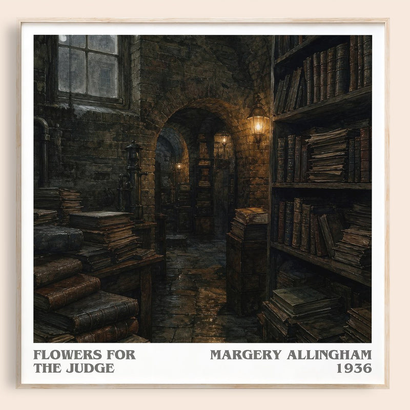 Flowers for the Judge literary book poster by Margery Allingham – framed literary art print