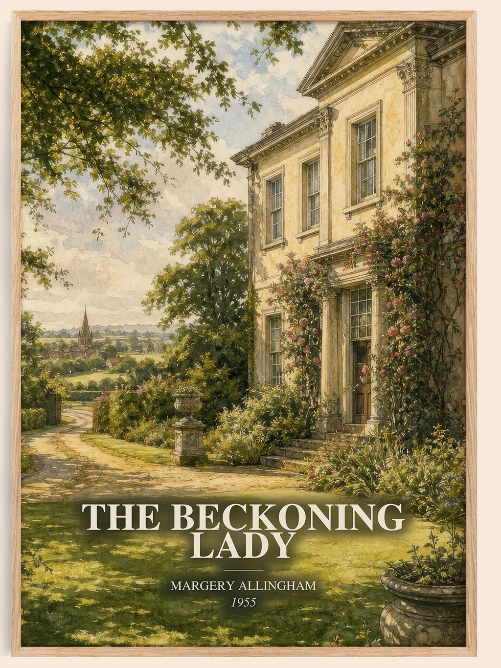 The Beckoning Lady watercolour book poster by Margery Allingham – framed literary art print