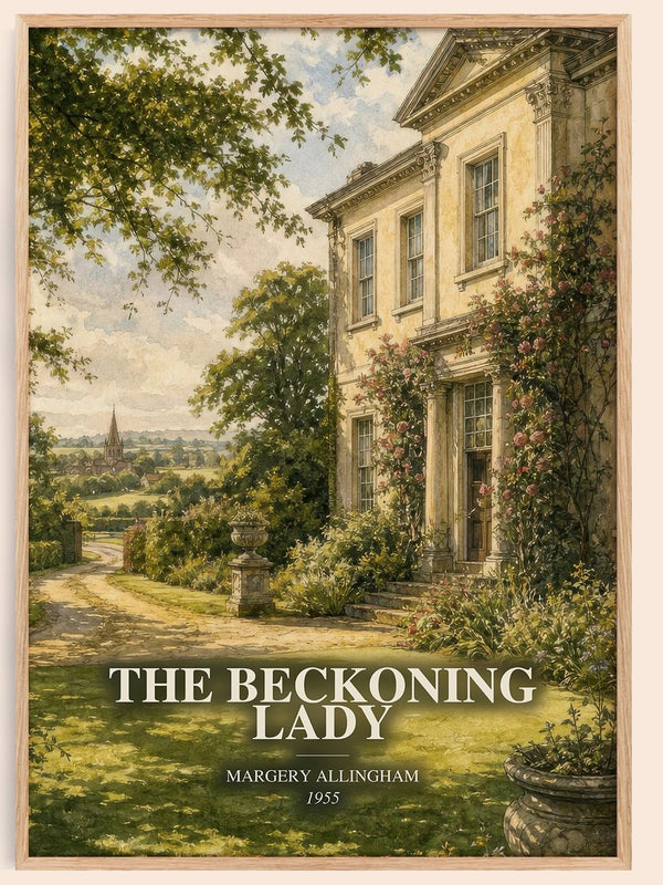 The Beckoning Lady watercolour book poster by Margery Allingham – framed literary art print
