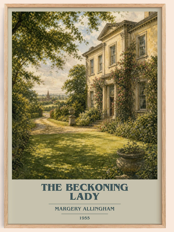 The Beckoning Lady book cover book poster by Margery Allingham – framed literary art print