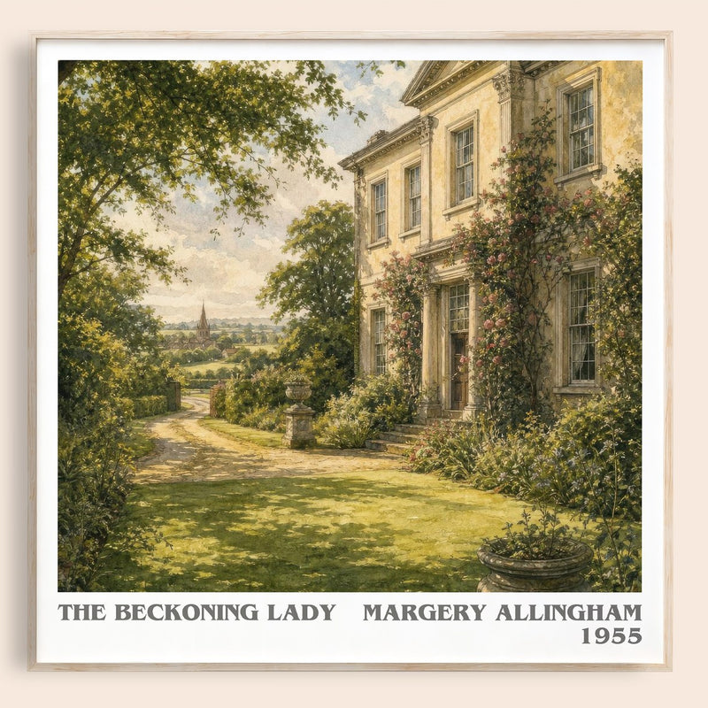 The Beckoning Lady literary book poster by Margery Allingham – framed literary art print