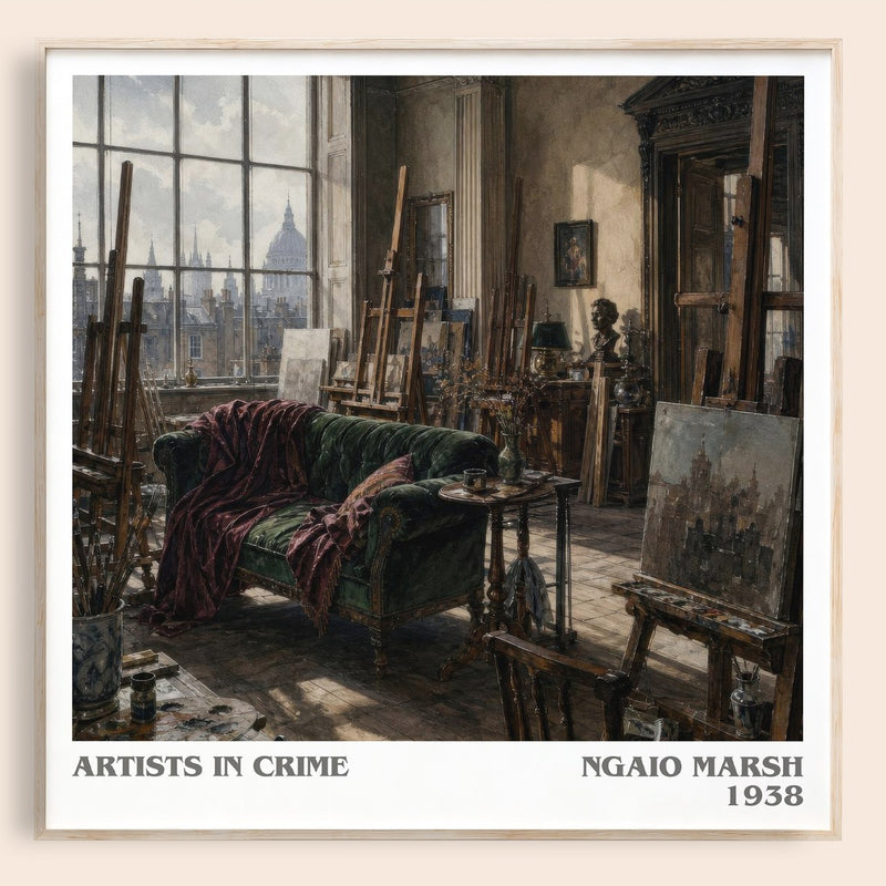 Artists in Crime literary book poster by Ngaio Marsh – framed literary art print