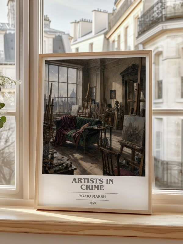 Artists in Crime book cover poster colour and style options – Ngaio Marsh book art
