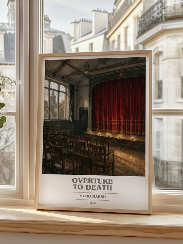 Overture to Death book cover poster colour and style options – Ngaio Marsh book art