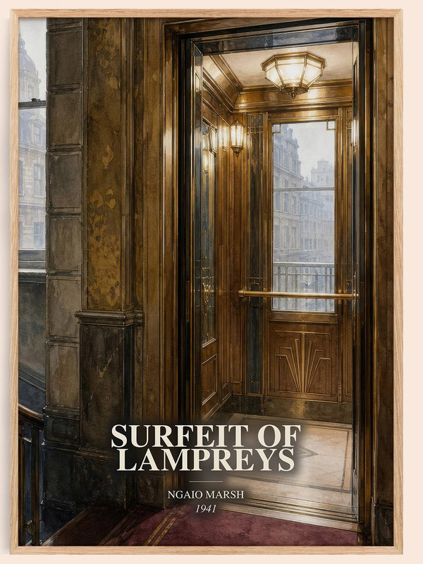 Surfeit of Lampreys watercolour book poster by Ngaio Marsh – framed literary art print